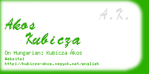 akos kubicza business card