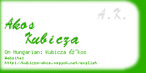 akos kubicza business card